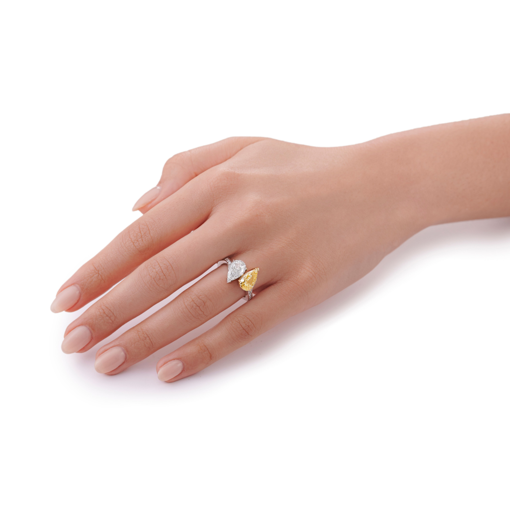 Toi Et Moi Yellow and White Diamond Ring