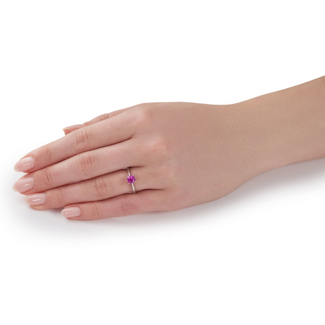 1.02cts Pink Sapphire Platinum Ring