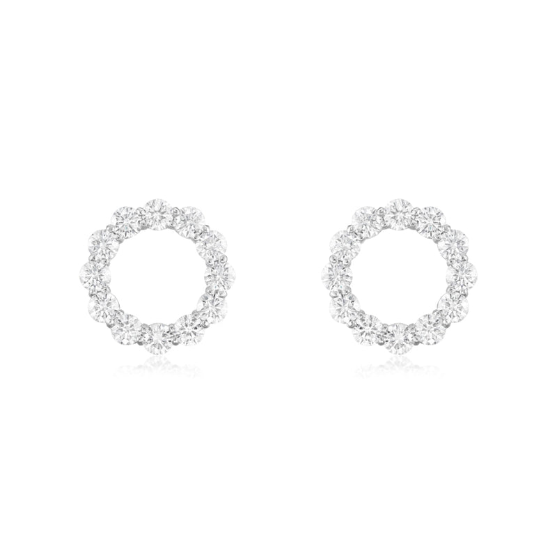 1.46ct Round Brilliant Cut Diamond Circle Stud Earrings