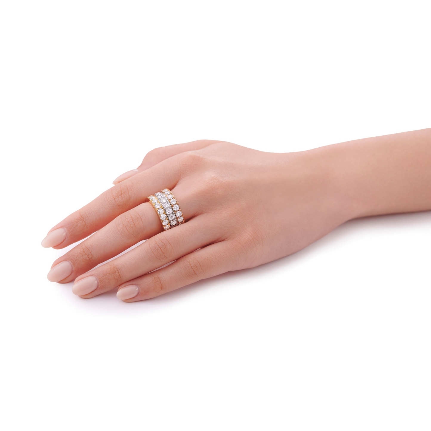 Skyline 18ct Yellow Gold Diamond Set Full Eternity Ring, 4mm