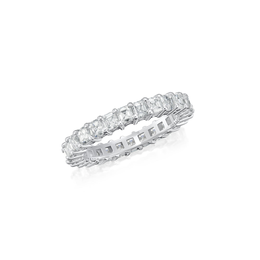 2.61cts Square Emerald-Cut Full Eternity Ring