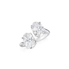 Toi Et Moi Oval-Cut Diamond Platinum Ring