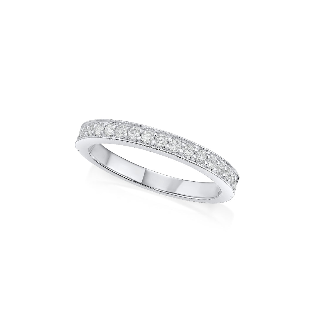 0.28ct Diamond-Set Half Eternity Ring