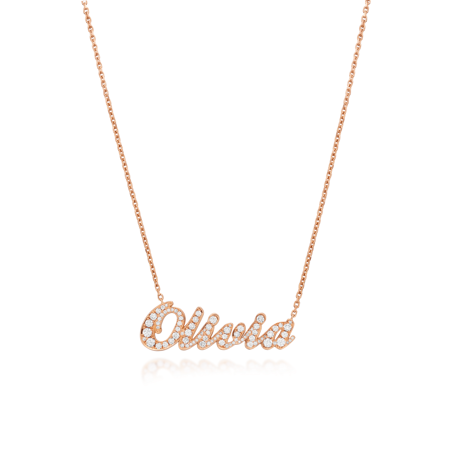 Olivia 18ct Rose Gold Diamond-Set Pendant