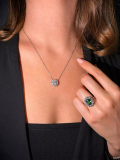 2.43ct Chrome Tourmaline and Diamond Ravello Cluster Ring
