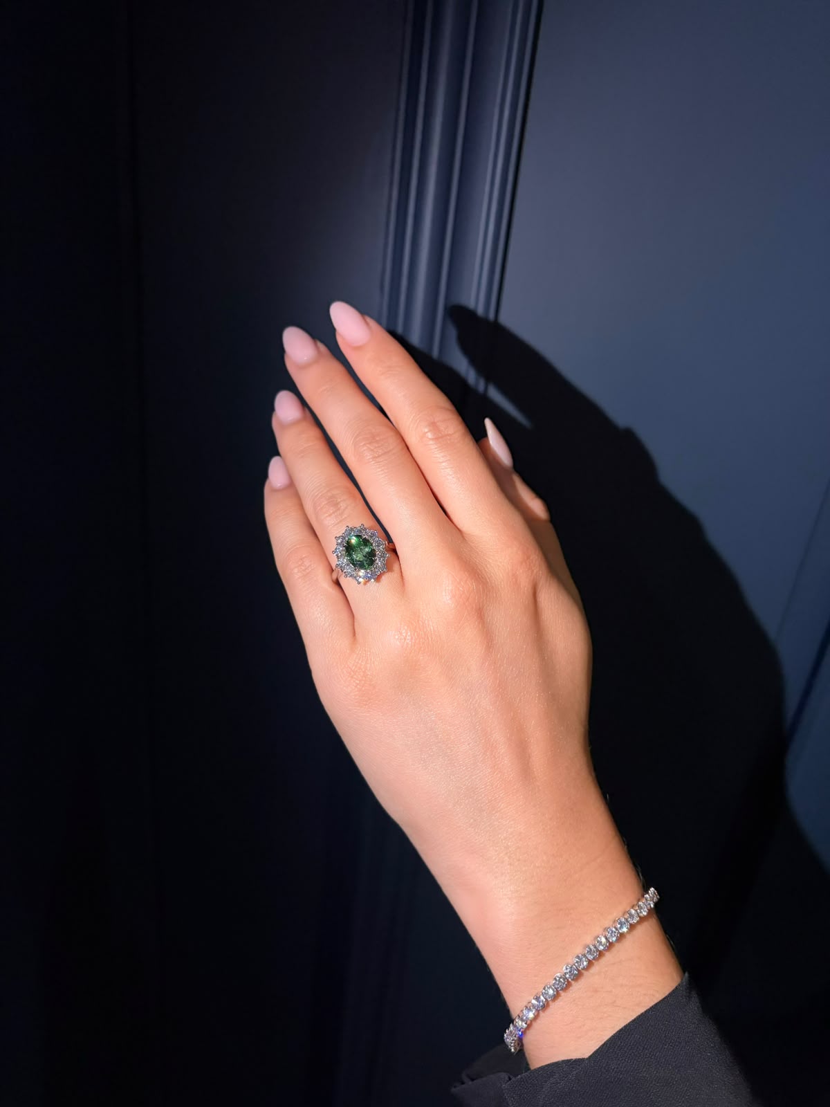 2.43ct Chrome Tourmaline and Diamond Ravello Cluster Ring