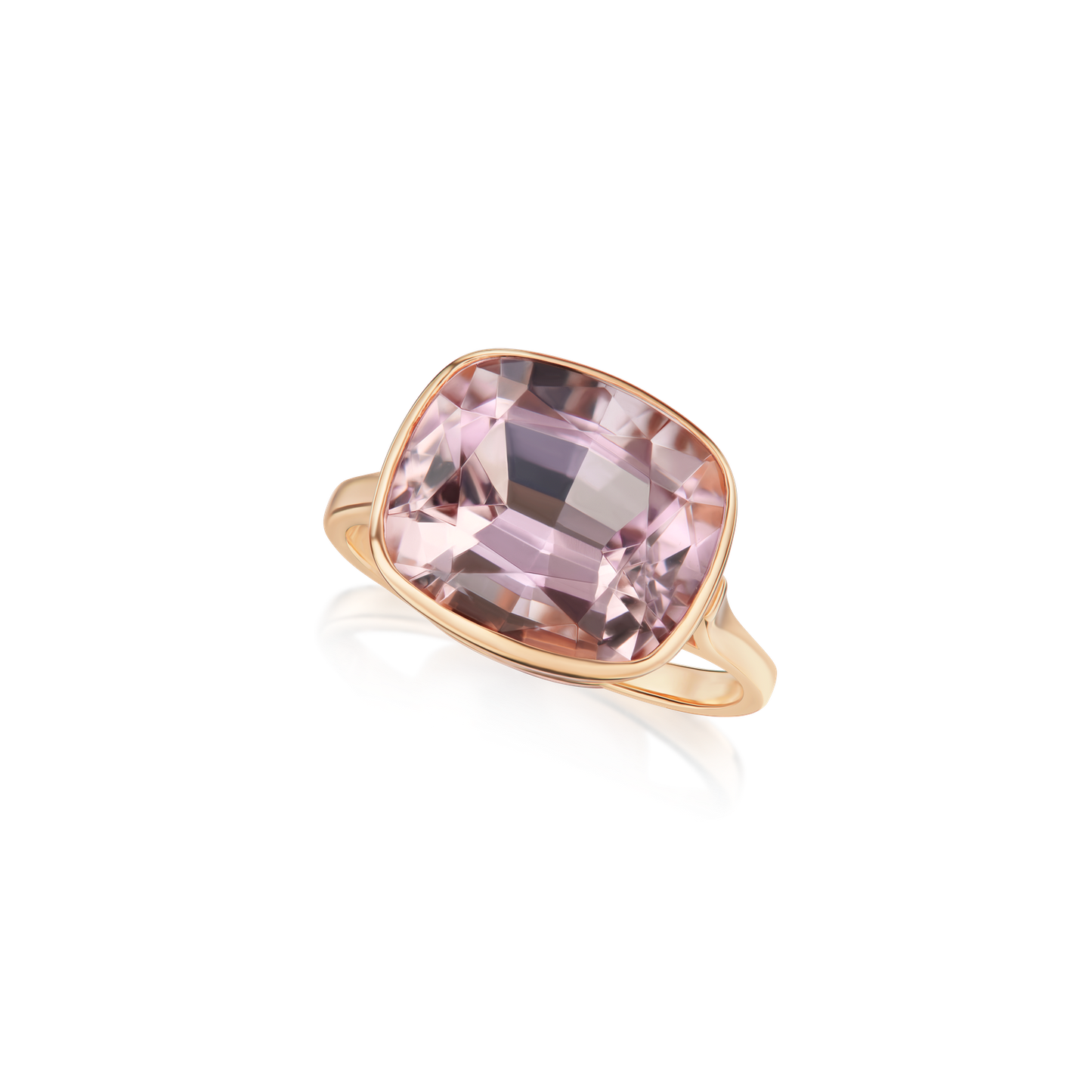 7.98cts Cushion-Shape Morganite Ring