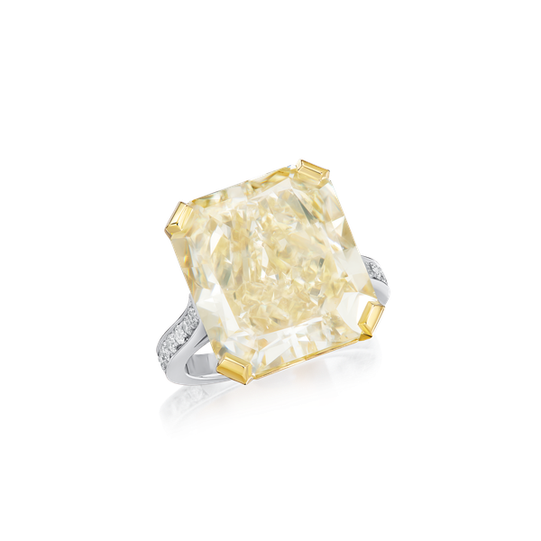 16.57cts Radiant-Cut Yellow Diamond Ring