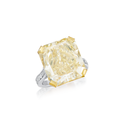 16.57cts Radiant-Cut Yellow Diamond Ring