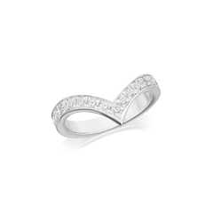 Skyline Platinum Diamond Wishbone Ring, 3mm