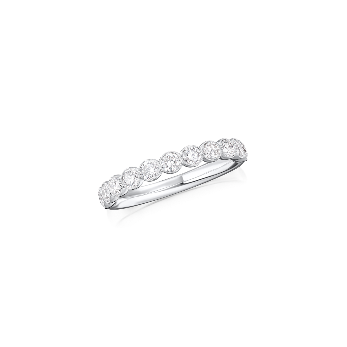 0.76cts round Brilliant Cut Diamond Half Eternity Ring