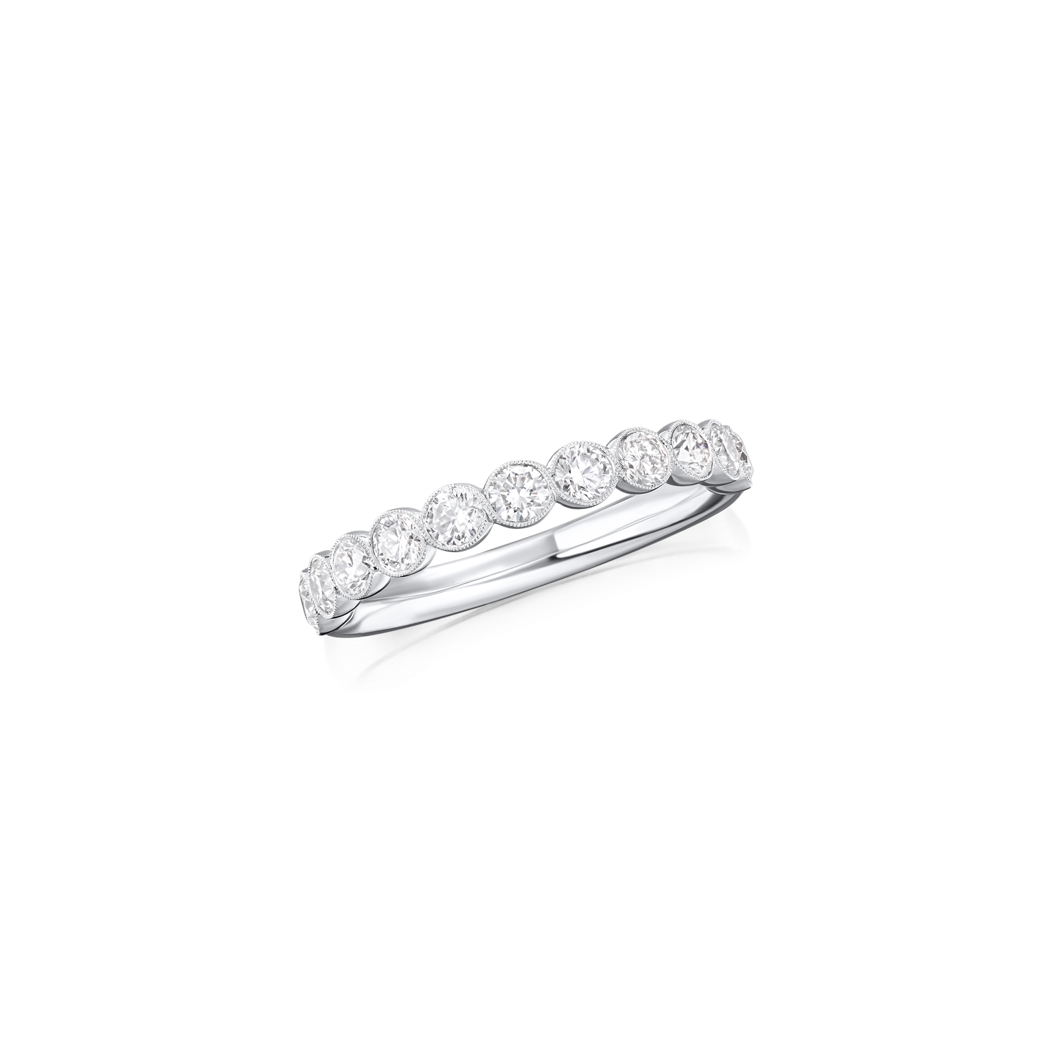 0.76cts round Brilliant Cut Diamond Half Eternity Ring