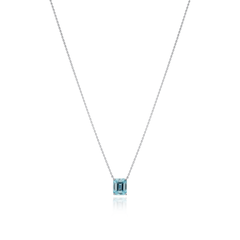 1.57cts Octagon Aquamarine Pendant