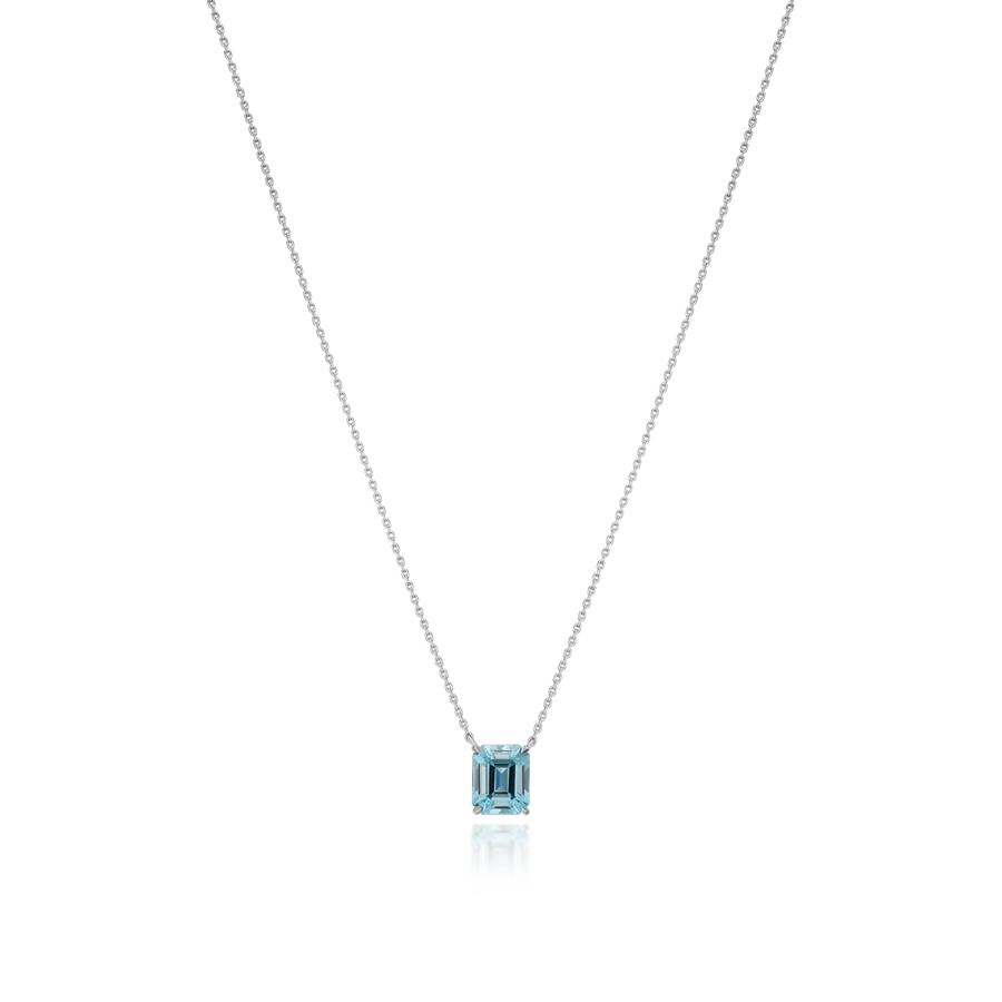 1.57cts Octagon Aquamarine Pendant