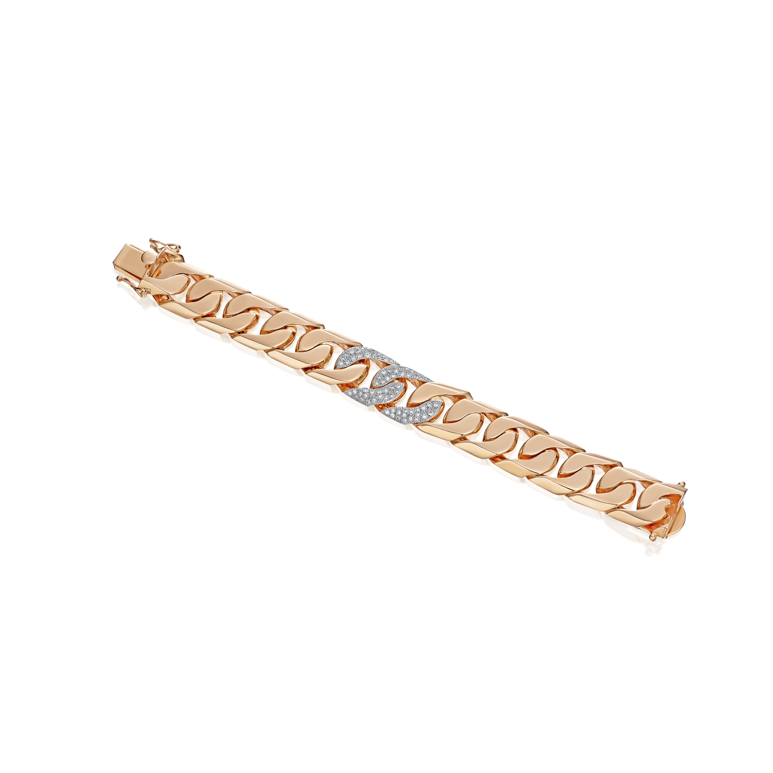 0.71cts Pave-Set Cuban Link Bracelet
