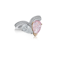 Toi Et Moi Pink and White Diamond Ring