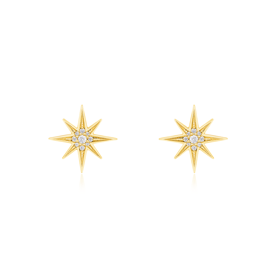 Sienna 18ct Yellow Gold Diamond Stud Earrings