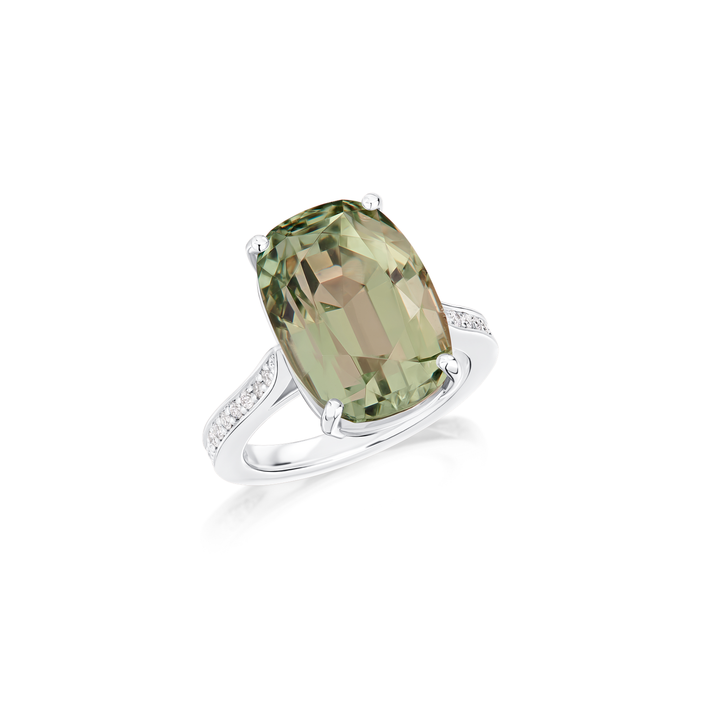 12.43cts Mint Beryl and Diamond Ring