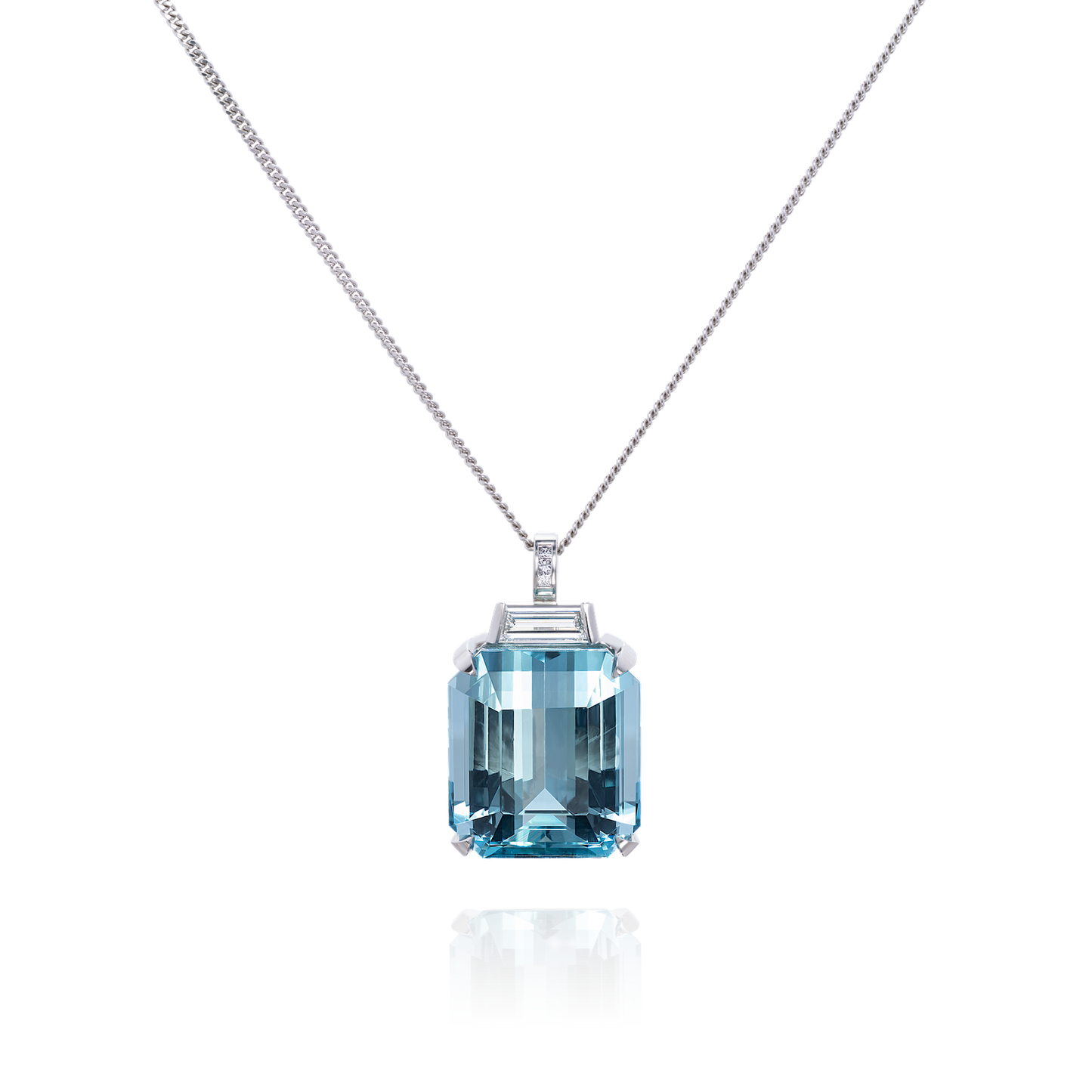 23.53cts Aquamarine and Diamond Pendant