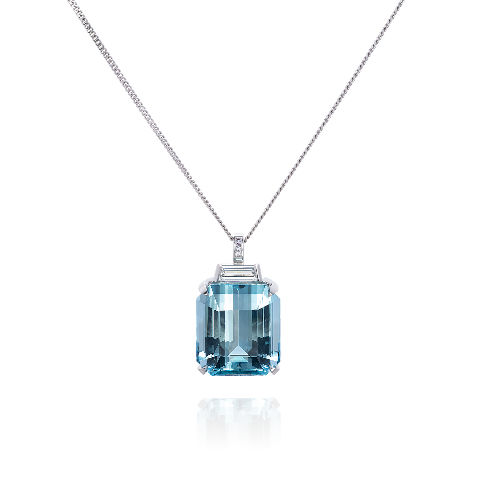 23.53cts Aquamarine and Diamond Pendant