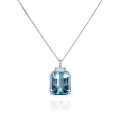 23.53cts Aquamarine and Diamond Pendant