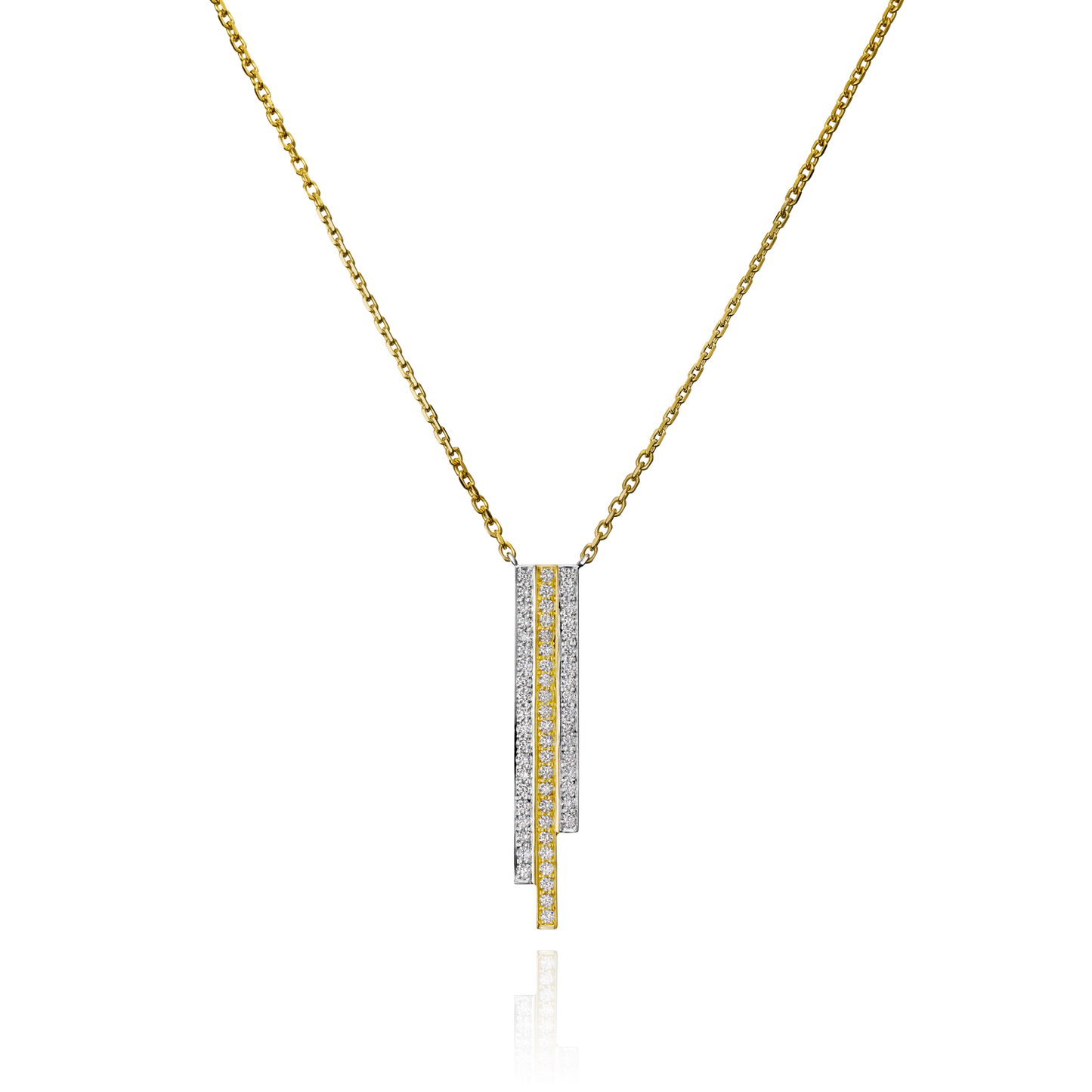 Skyline Collection Platinum and 18ct Yellow Gold Diamond Set Pendant