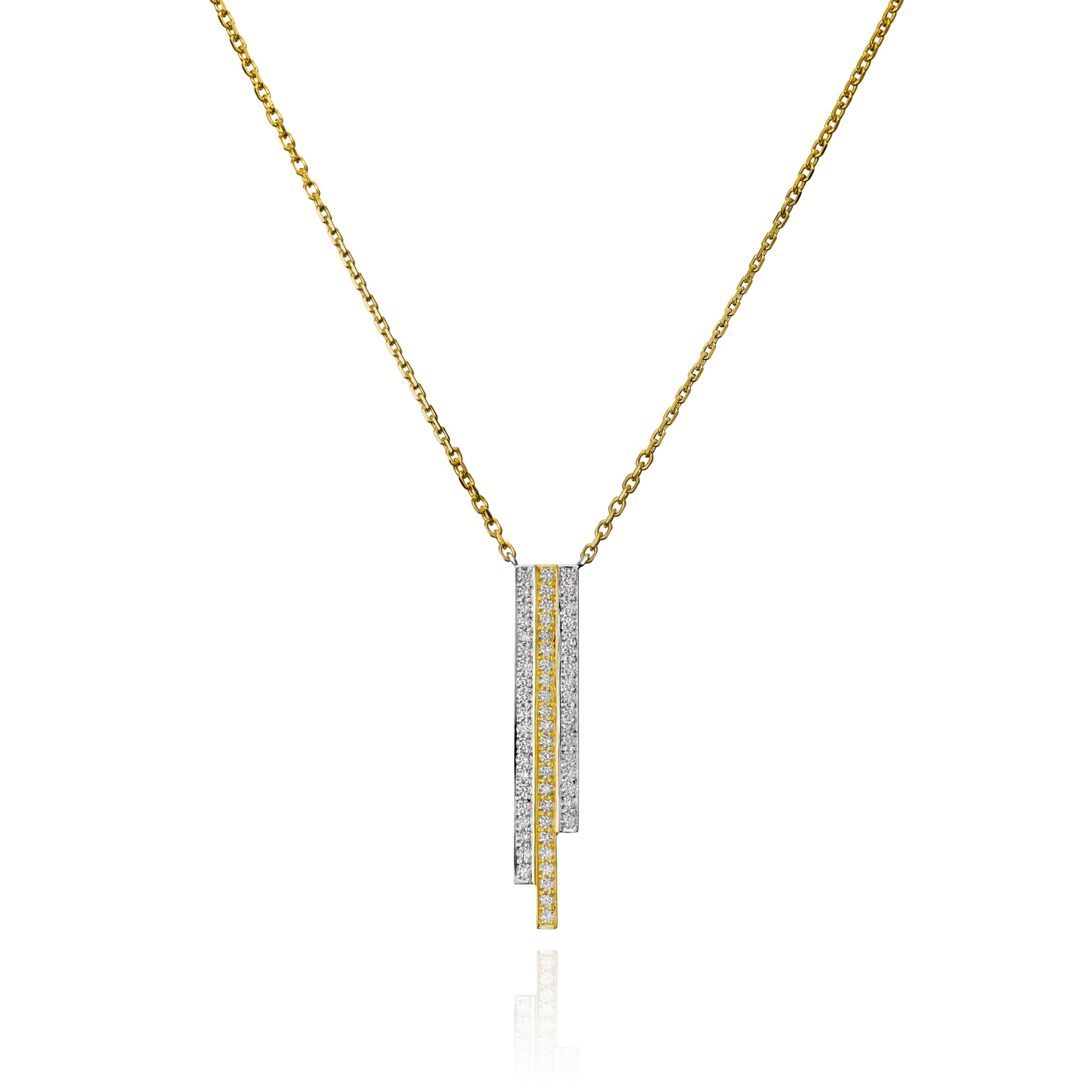 Skyline Collection Platinum and 18ct Yellow Gold Diamond Set Pendant