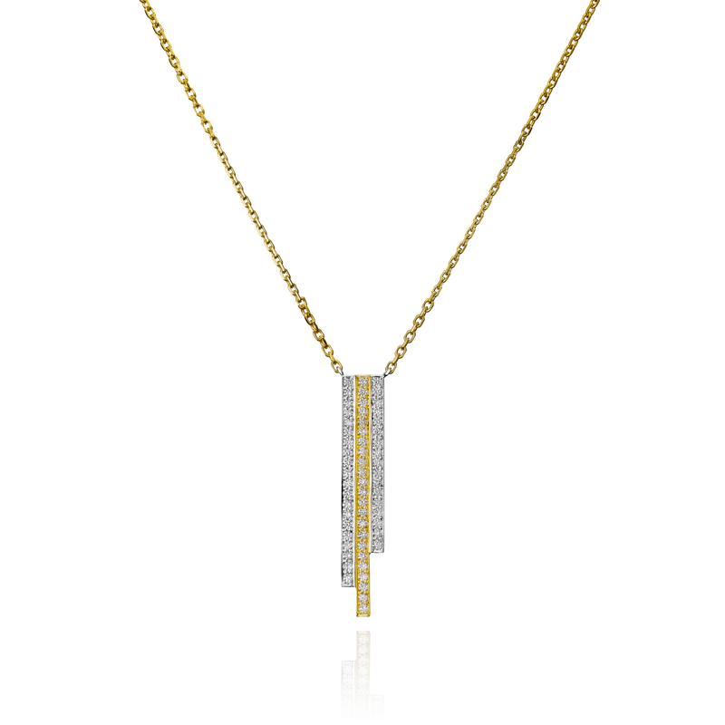 Skyline Collection Platinum and 18ct Yellow Gold Diamond Set Pendant