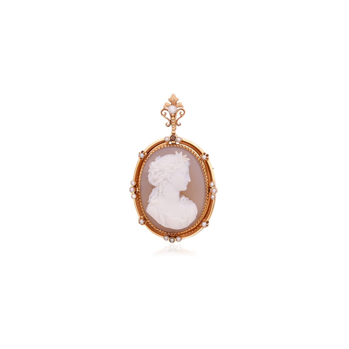 Cameo Pendant and Earrings Set