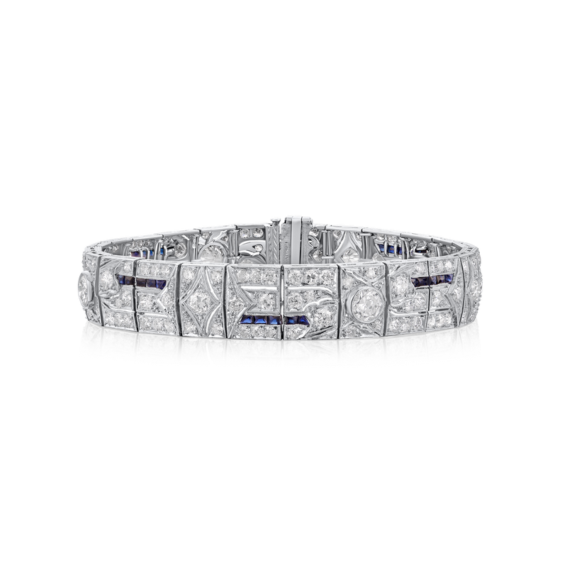 Antique Sapphire and Diamond Bracelet