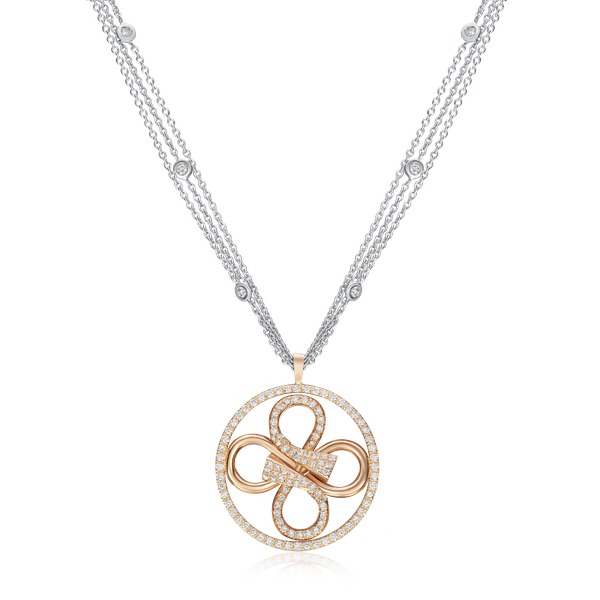 Infinity 18ct Rose Gold Spectacle Diamond-Set Pendant