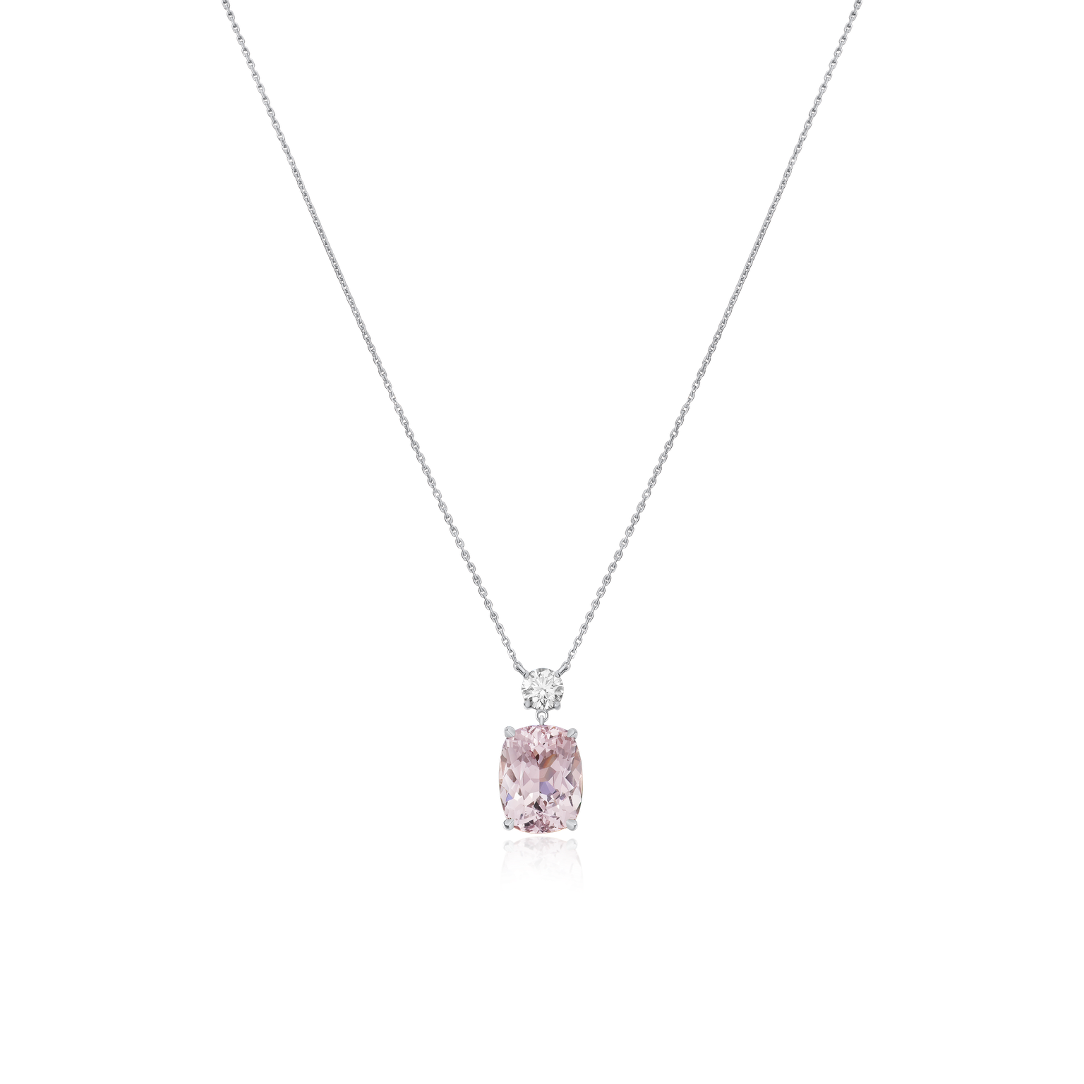 3.73cts Morganite and Diamond Pendant