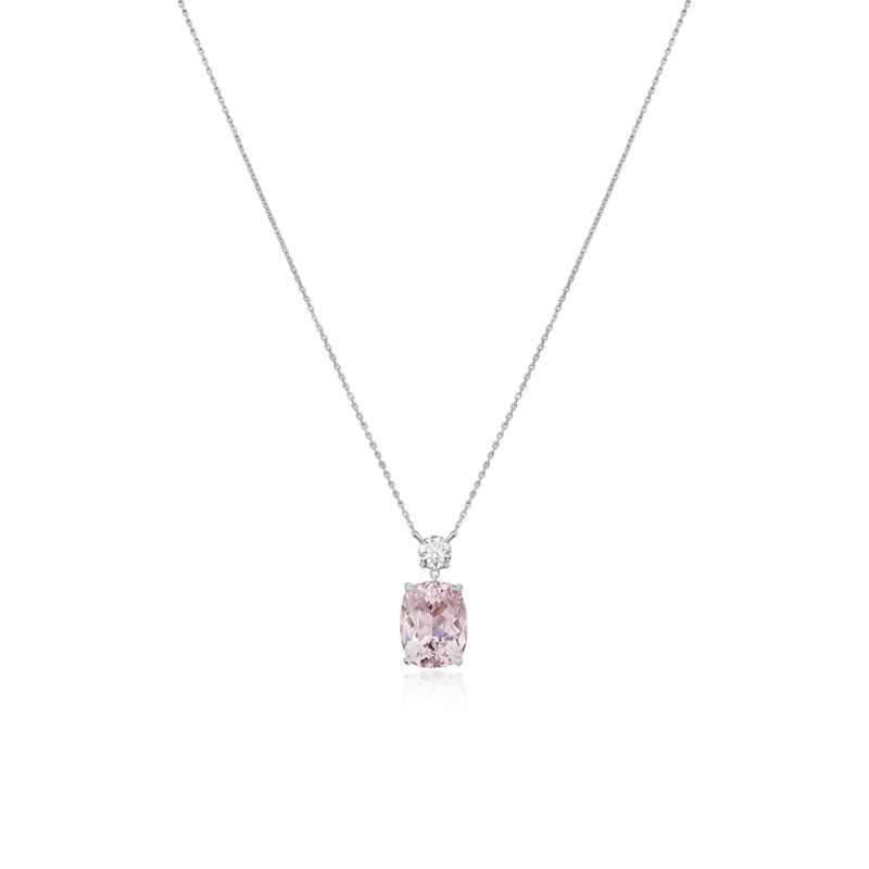 3.73cts Morganite and Diamond Pendant