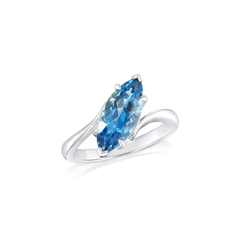 2.07cts Platinum Aquamarine Marquise Single Stone Ring