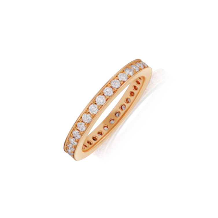 Skyline 18ct Rose Gold Diamond Set Full Eternity Ring, 2.5mm