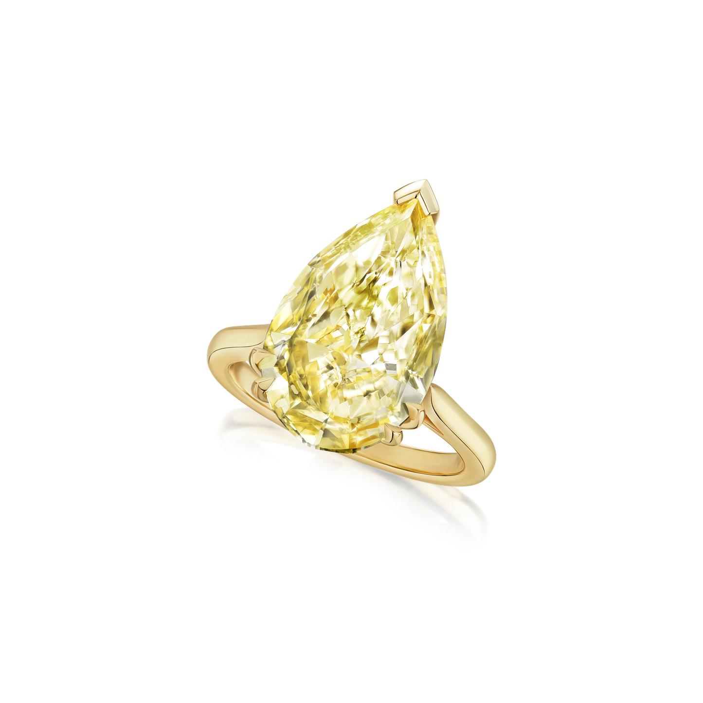 8.78cts Yellow Pear-Cut Diamond Engagement Ring