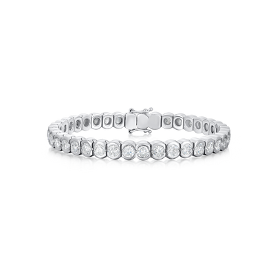 10.00cts Rubover-Set Diamond Line Bracelet