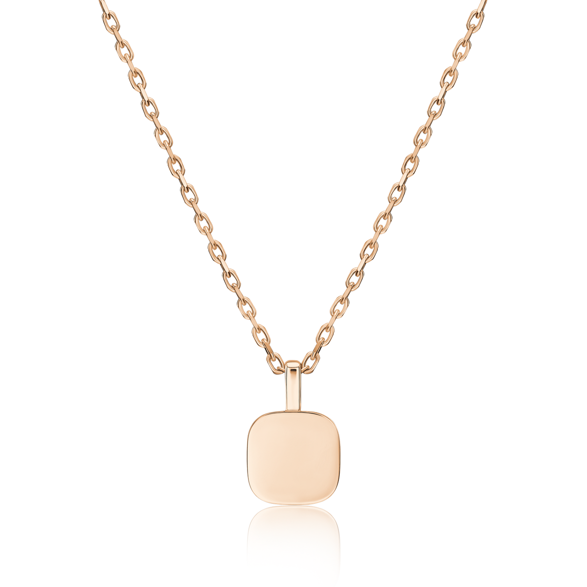 18ct Rose Gold Cushion Shape Pendant