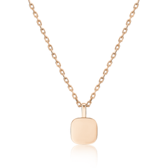 18ct Rose Gold Flat Cushion Shape Pendant