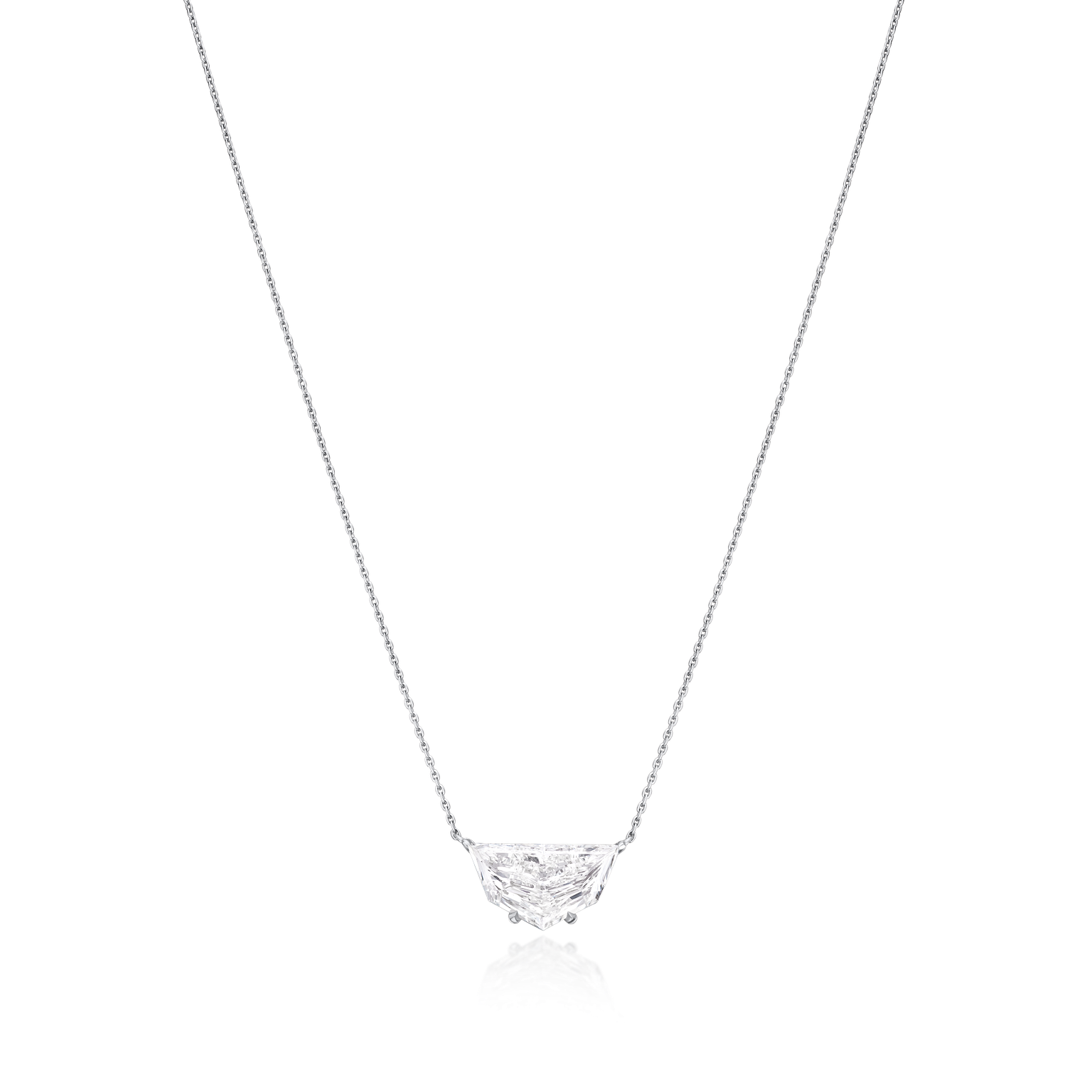 2.40cts Platinum Half Moon Diamond Superfine Pendant