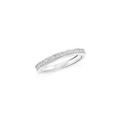 Skyline 2mm Half-Diamond Set Platinum Ring