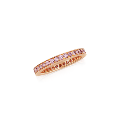 Skyline 2.5mm Pink Diamond 18ct Rose Gold Ring