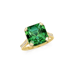 10.75cts Mint Tourmaline and Diamond Ring