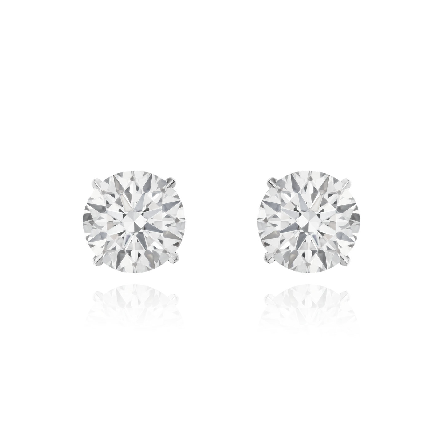 4.03cts Round Brilliant-Cut Diamond Earrings