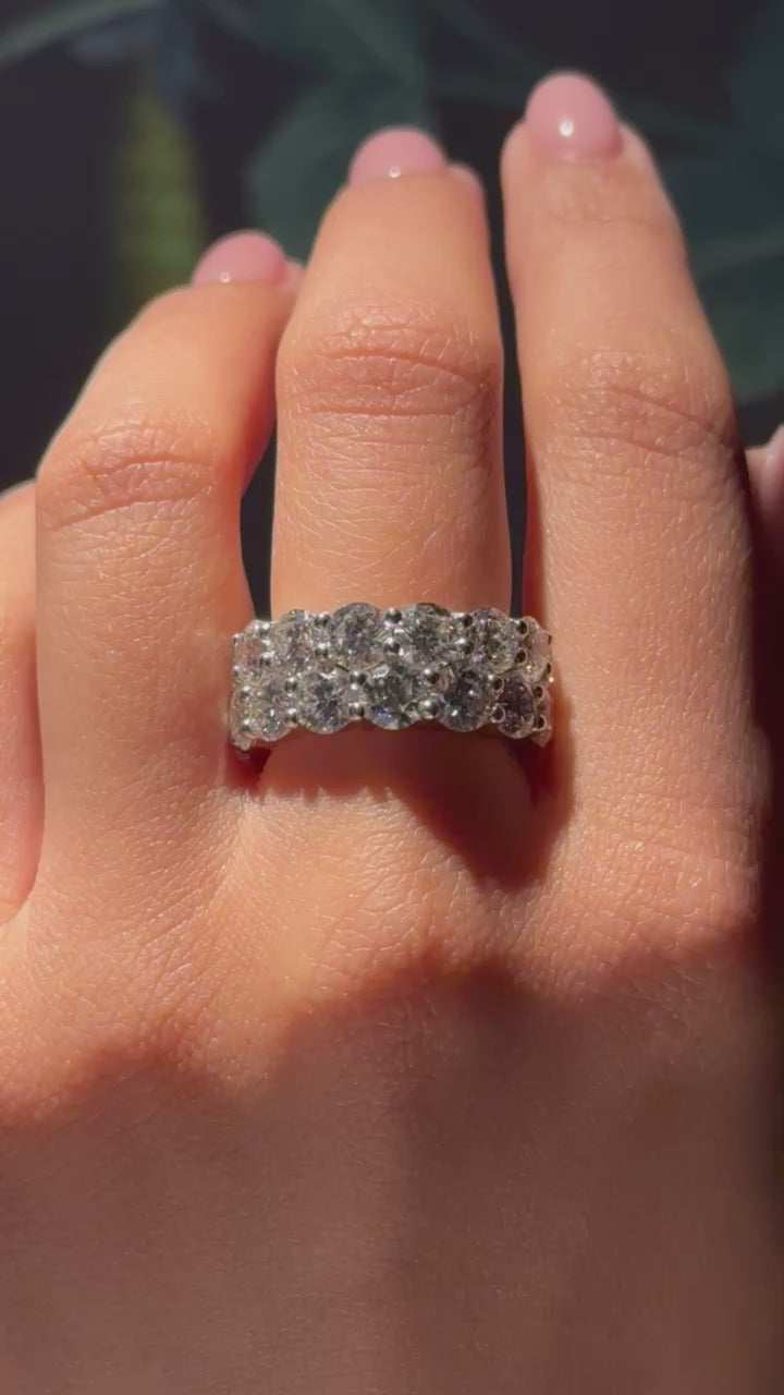 12.57cts Two Row Diamond Eternity Ring