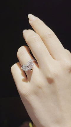 Toi Et Moi Pink and White Diamond Ring