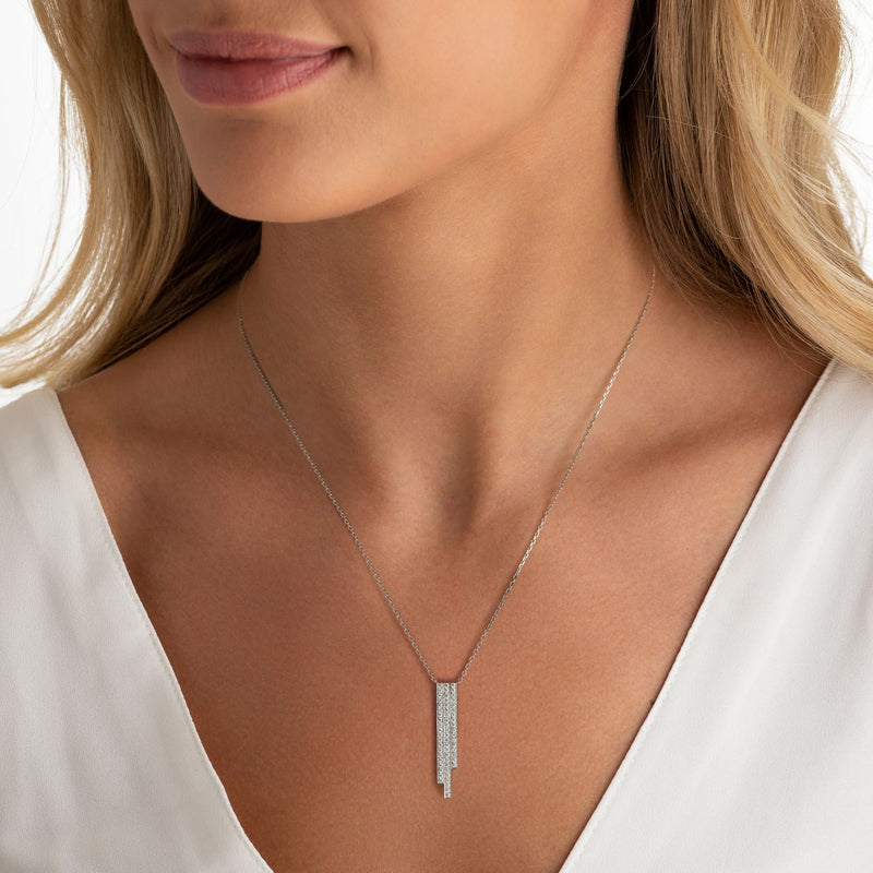 Skyline Collection Three Row Platinum Pendant