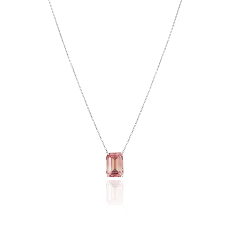 5.38cts Octagon Pink Bi-Colour Watermelon Tourmaline Pendant