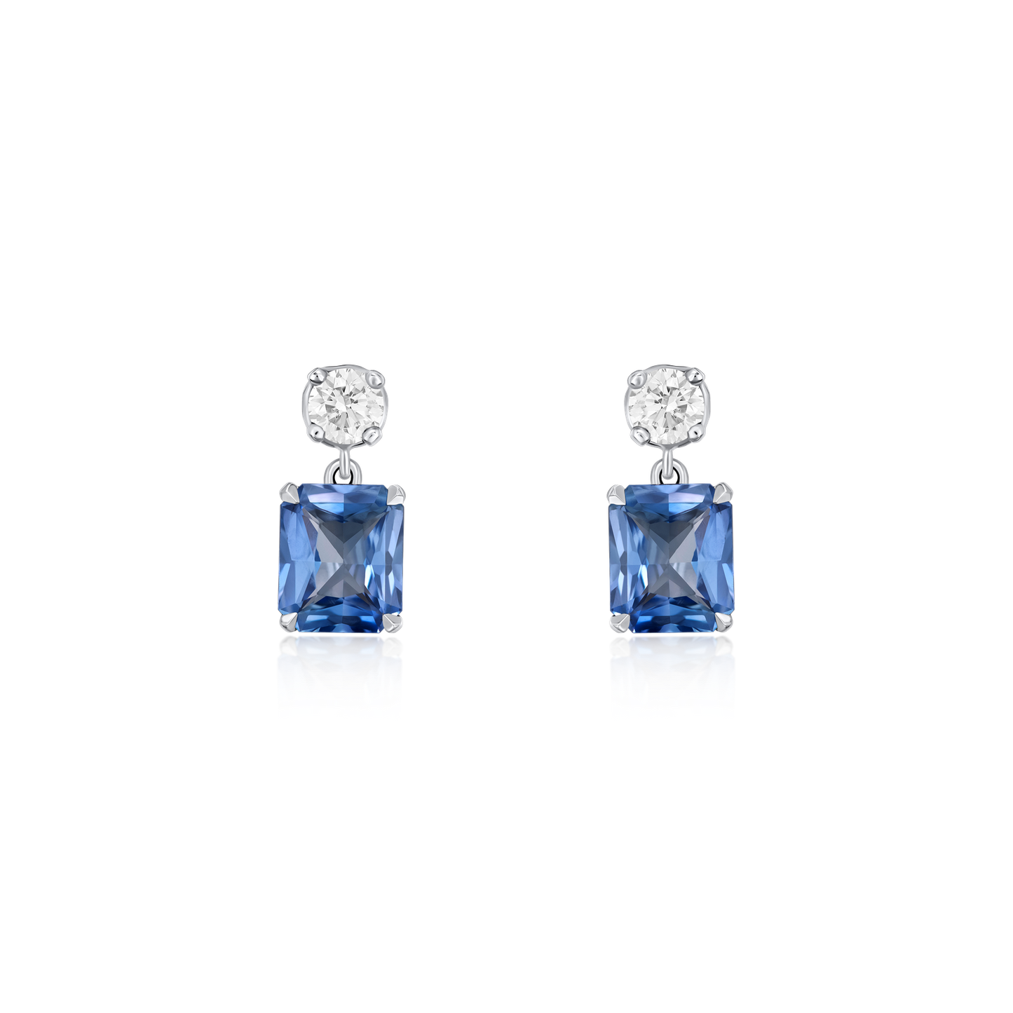 Sapphire and Diamond Drop Earrings