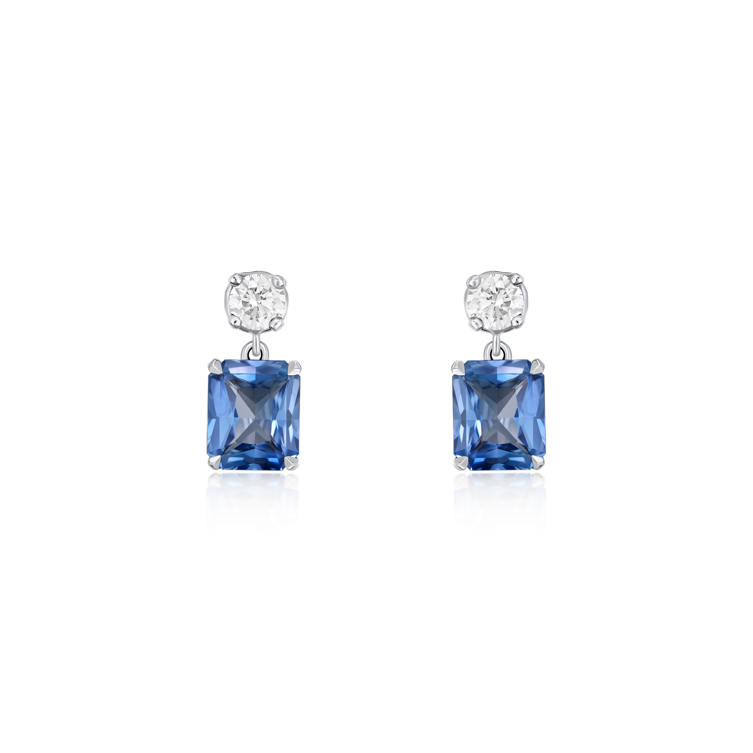 Sapphire and Diamond Drop Earrings